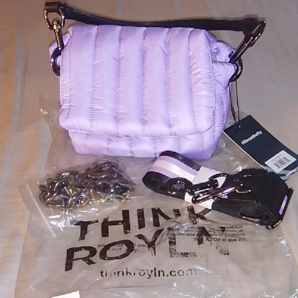 THINK ROYLN Purple and Black Quilted Shoulder Bag - Picture 9 of 9